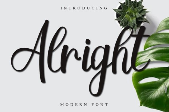 Alright: A Sweet and Elegant Script Font for Editorial Design